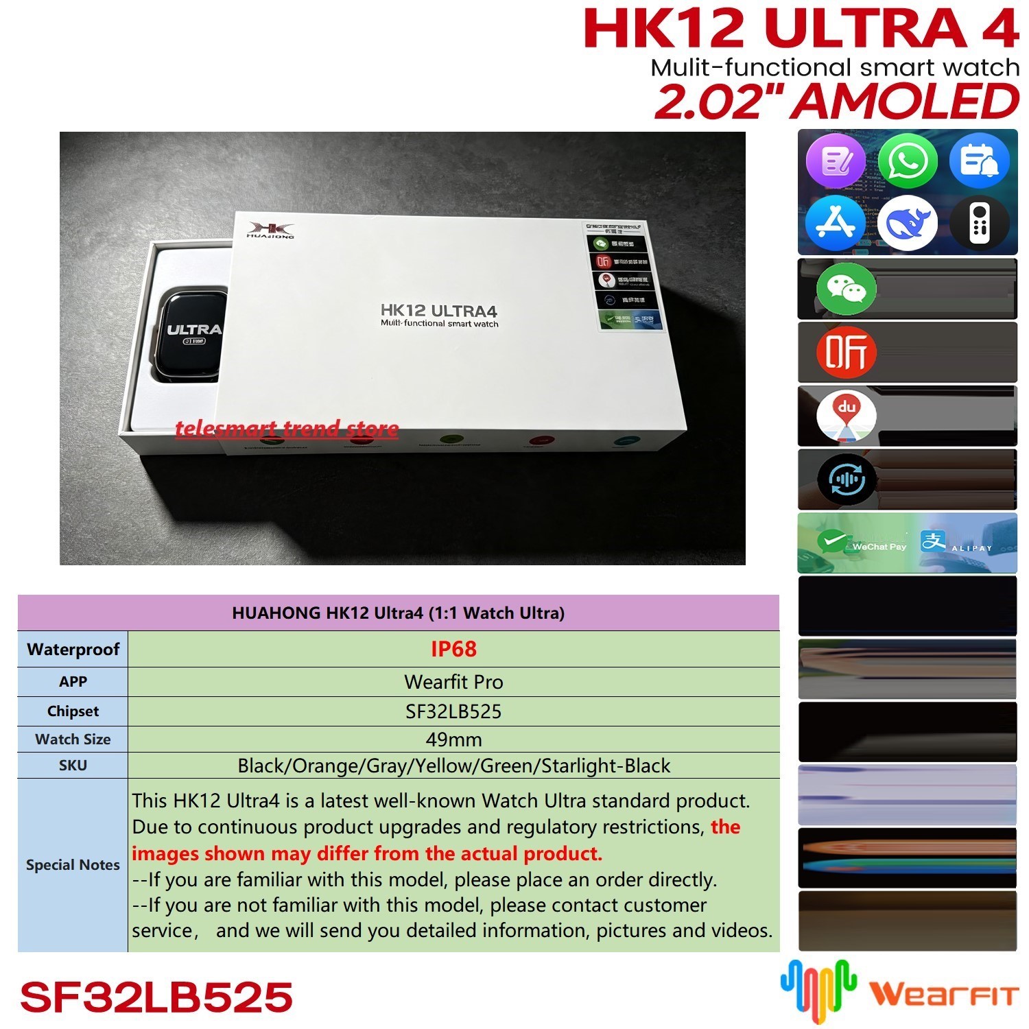 Smartwatch Nexus - Huahong Amoled HK12 Ultra4 スマートウォッチ スポーツ