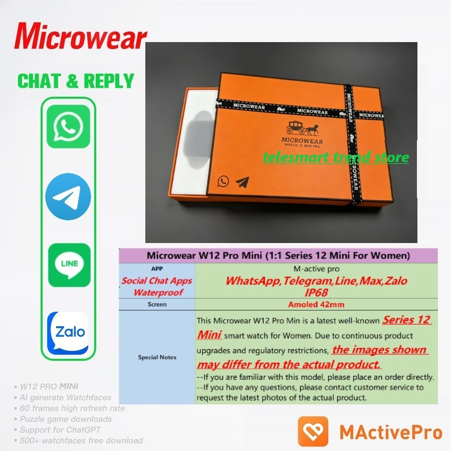 Smartwatch M Active - Microwear W12 Mini Pro スマートウォッチ 12