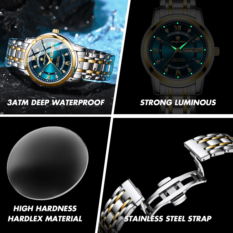 PAAZOMU 腕時計メンズレディースダイヤモンドビジネスド - Smartwatch Nexus のレビューと価格