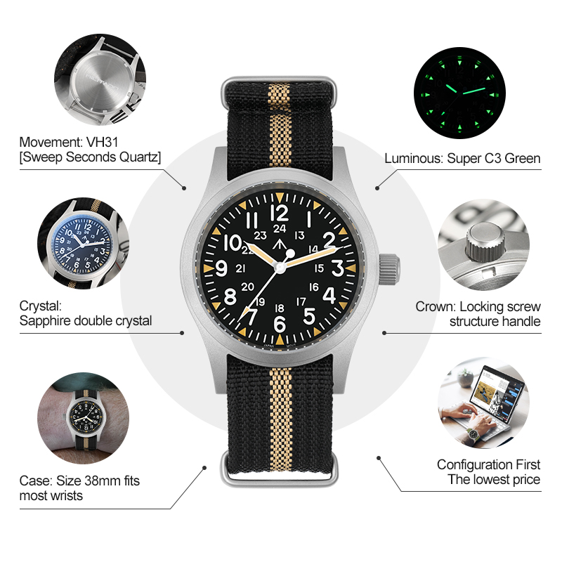 ミリタード ML05 ヴィンテージウォッチ VH31 スイー - Smartwatch Nexus のレビューと価格