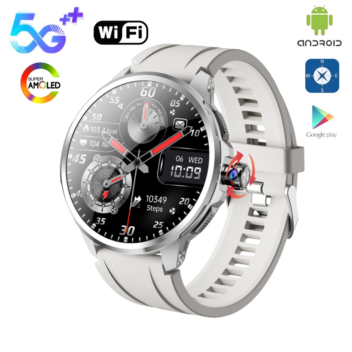 4G 5G LTE Android システム 1.95 イン - Smartwatch Instagram のレビューと価格