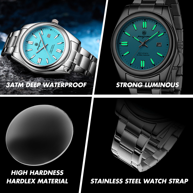 PAAZOMU スポーツ高級腕時計男性用防水日付週ステンレス - Smartwatch Nexus のレビューと価格